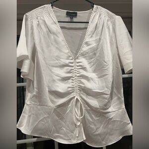 Lucy Paris | White Satin Blouse
